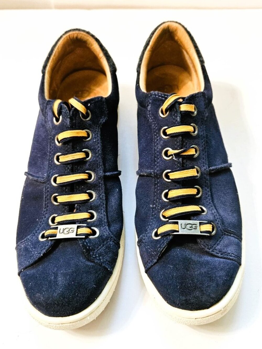 UGG Milo Navy Blue Suede Sneakers Size 8 Women's Lace-Up